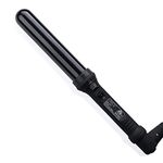 L'ANGE HAIR Ondulé Ceramic Curling Wand | Professional Hot Tools Curling Iron 1.25 Inch | Salon Hair Styling Wands for Beach Waves | Best Hair Curler Wand for Frizz-Free, Lasting Curls | Black 32 MM