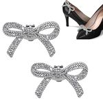 NCOALE Shoe Clips, 2PCS Detachable Elegant Rhinestone Crystal Shoe Charms Metal Shoe Buckles Beautiful High Heels Shoe Decoration, for Women Wedding Prom Party Accessoriess