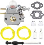 HUSWELL WS-210 Carburetor Fuel Line kit for Craftsman WS210 WS2200 CMXGTAMD25SC WC-2200 WC210 CMXGTAMD25CC 41AD25CC793 41AD25SC793 25cc WS-2400 27cc 25cc String Trimmer Weed Eater Weed Wacker