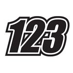 3 x Custom Race Number Stickers - MX Bikes Karts Quads - Standard Style