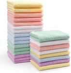 HOMEXCEL Baby Washcloths 24 Pack-Microfiber Coral Fleece Baby Bath Face Towel 7 x 9 Inch Extra Absorbent and Soft Burp Cloth and Wash Cloths for Newborn-Infants and Toddlers-Gentle On Sensitive Skin