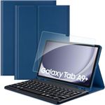 EasyAcc Keyboard Case Compatible with Samsung Galaxy Tab А9+ 2023 11 Inch with Screen Protector, [QWERTZ German], Removable Keyboard Protective Case with Pencil Holder (Navy Blue)