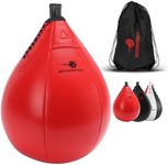 Boxerpoint Speed Bag Boxing Equipment – Durable PU Leather Punching Bag for Adults – Anti-Leak Speed Bags for Boxing & MMA – Hanging Punching Ball for Home and Gym (Red)