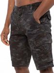 BRAND KRUZE Mens Shorts Cargo Combat Camouflage Summer Casual Cotton Half Pants KZS116 Dark Khaki 34