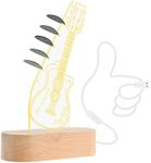 Light Up Guitar Pick Holder, Acrylic Electric Guitar Picks Holder for 6 Picks Storage and Display Rack, Cool Guitar Accessories Gift for Men Music Lovers Players Guitarist Musicians, Beginners
