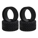 Abendor 4Pcs 1/28 Rc Drift Car Tires, [2N+2W] High Grip Tires Simulated Tire Tread Racing Tyre for 1/28 Mosquito Cart Mini-Z MR03 IW04M AWD AMZ Mini-Q RC Car Upgrade Parts