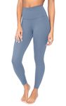 Yogalicious Lux High Waist Elastic Free Ankle Legging, Faded Denim, X-Large