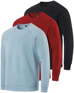 3 Pack: Men's Big and Tall Heavy weight King Size Fleece Long Sleeve Crew Neck Pullover Sweatshirt Sweater Soft Plush Active Breathable Athletic Workout Casual Warm Fashion Winter Work Set 3, 3X