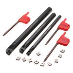 VeYocilk Lathe Boring bar Set:3pcs SCLCR06 Boring Bar Turning Tools Holder with 10pcs CCMT060204 Carbide Inserts 3Pcs Wrenches