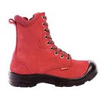 8" Steel toe work boot for Women | with zipper - S558 Red 7