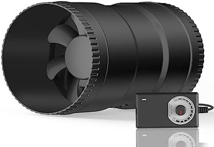 Hon&Guan 6 Inch Inline Booster Duct Fan with Speed Controller - 345 CFM Airflow with 19.2W Ultra-Low Power and Low Noise