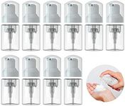 10 Pcs Empty Foam Pump Bottle 1oz/30ml Travel Size Plastic Pump Bottle Soap Bottle Portable Small Hand Sanitizer Dispenser Bottles, Refillable Clear Instant Foaming Bottles for Hand Lotion Shampoo