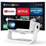 Wielio 2025 Ultra Smart Projector Built-in Apps, 32000 Lumens,Full HD 4K Supported, WiFi 6 & Bluetooth 5.2, Low Fan Noise (<29.8dB), Auto Keystone, Portable Movie Projector for IOS/Android/PS5