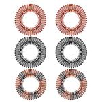 Flexible Plastic Circle Comb, 6pcs Full Circular Stretch Comb for Women Men Girls (3 Colors)