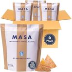 MASA Tortilla Chips - Churro Chips - No Seed Oil Snacks - Corn TortillaChips - Made with Grass Fed Beef Tallow, Powdered Sugar, Royal Cinnamon,Sea Salt - Sweet and Salty Snacks - 6 Pack - 5 oz/Pack