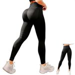 DVDVBOOM 3D Compression Leggings Women, High Waist Anti Cellulite Leggings, Workout Bum Scrunch Butt Lift Leggings, Gym Trousers Womens (UK, Alpha, M, Regular, Regular, Black)