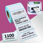 1100 Direct Thermal Labels for Amazon FBA UPC Barcode Waterproof Self-Adhesive Thermal Sticky Labels for Rollo, MUNBYN, Zebra, TSC, Toshiba, Citizen Thermal Label Printer (60mm x 30mm)