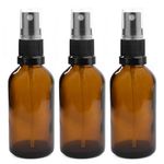 Happy Packaging 50ML Amber Round Empty Glass bottle With Black Mist Spray and Over Cap| Refillable | Leak Proof For Essential Oils | Reusalble | DIY Perfumes | DIY serums (3)