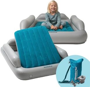 SlumberPod SlumberTot Inflatable Toddler Travel Bed - Portable Kids Air Mattress with Safety Bumpers - Perfectly Sized Ideal for Travel or Home Use - Includes Electric Pump