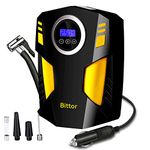 Bittor Tire Inflator Portable Air Compressor, DC 12V Air Compressor, 150 PSI Auto Shut Off with Emergency LED Flasher, for Cars, Motorcycles, Bikes, Motorboats