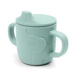 Done by Deer Peekaboo Spout Cup Elphee Blue - 2-in-1 Sippy Cup with Easy-Grip Handles - Shatterproof Food-Grade Silicone - Dishwasher Safe - Microwave and Freezer Safe