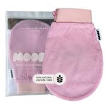 MOODE® Deep Exfoliating Body Scrub Glove, Spa Grade Kessa Mitt Skin Exfoliator & Dead Skin Remover for KP, Ingrown Hairs and Very Dry Skin, 100% Viscose (1 Pack) - Pink