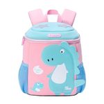 Toyshine Dinosaur Backpacks for Kids Girls Boys Cute Dinosaurs Dino Toddler Backpack Preschool Nursery Travel Bag - Mini Size - Pink