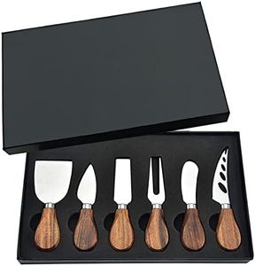 Cheese Knives Set, 6-Piece Stainless Steel Cheese Knife Collection with Cheese Slicer Cheese Cutter Cheese Fork,Cheese Spreading Knife for Charcuterie Boards and Cutlery Gift Set