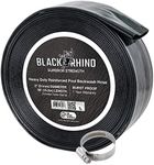 U.S. Pool Supply Black Rhino 2" x 50' Pool Backwash Hose with Hose Clamp - Extra Heavy Duty Superior Strength, Thick 1.2mm (47 mils) - Weather Burst Resistant - Drain Clean Swimming Pools and Filters