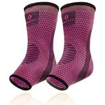 Achilles Tendon Support Brace, Plantar Fasciitis Sock, Ankle Compression Sleeve For Running, Tendonitis and Flat Feet Relief (Fuchsia Purple, Unisize)