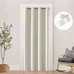 SHINELAND Cream Curtain 80 Inch Length for Bedroom Blackout Room Darkening Curtains for Living Room Window Door Doorway,Off White Ivory