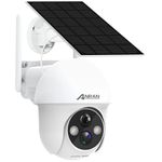 Outdoor Security Camera Solar Camera, ANRAN Wireless Camera Surveillance Exterieur with 360° View with Smart Siren, Spotlights, Color Night Vision, PIR Human Detection, 2-Way Talk, IP65 (White)