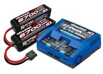 Traxxas EZ-Peak Live Dual 200W Multi-Chemistry Battery Charger (TRA2973) with 2 x 6700mAh 14.8V 4Cell 25C LiPo Battery (TRA2890X)