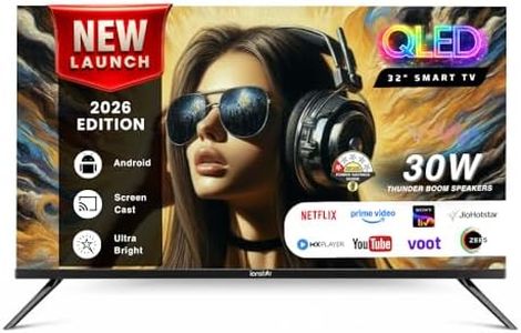 IONSTAR 80 CM (32 inches) HD Smart QLED Android TV 2026 | 1000+ Apps Support | USB Ports | Smart Voice Control | 30W Thunder Speakers | Cloud Voice Connect | Frameless | 32S-MXMCL-EK