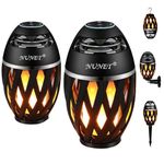 Outdoor Speakers,Tiki Torch Bluetooth Speakers w. Flickering Flame,Portable Speakers Bluetooth Wireless,Waterproof Bluetooth Speakers Lantern Decorative for Patio/Yard,Set of 2/Gray