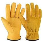 OZERO Leather Work Gloves Flex Grip