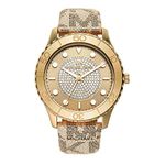 Michael Kors Women's Runway Three-Hand Gold-Tone PVC Watch (Model:MK6999), Gold, Quartz Watch