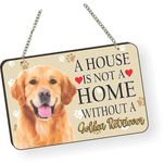 Printjas Golden Retriever Dog Quote Printed Wall Hanging 30x20 CM - Sign Board for Living Room/Home/Office, Designer Gift for Family, Friends, Housewarming Gift Ideas - 2