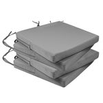 Homcomodar Outdoor Chair Cushions Set of 4 Waterproof Patio Chair Cushions 40x40x5CM Fading Resistant Outdoor Seat Cushions with Removable Cover(Grey)