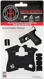 Handleitgrips Handgun Grip Tape Compatible with Glock 43x and Glock 48 - Black Textured Rubber Pistol Grip Tape, Easy Installation, Gun Parts & Accessories, Veteran Owned, Made in The USA