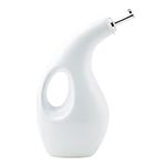 Rachael Ray Ceramic EVOO Oil and Vinegar Dispensing Bottle with Spout, 24 Ounce, White