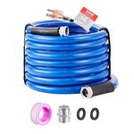 VEVOR 30ft Heated Water Hose for RV, Heated Drinking Water Hose Antifreeze to -45°F, Automatic Self-regulating, 5/8" I.D. with 3/4" GHT Adapter, Lead and BPA Free