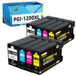 PGI-1200XL Compatible Ink Cartridges Replacement for Canon PGI-1200 XL 1200 Pigment for Maxify MB2720 MB2320 MB2020 MB2120 MB2350 MB2050 Printer (2 Black, 2 Cyan, 2 Magenta, 2 Yellow, 8-Pack)