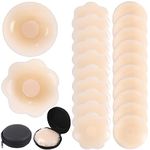 JUNEBRUSHS 10 Pairs Nipple Covers Silicone Pasties for Women Nipple Pads Adhesive Bra Covers Invisible Breast Petals