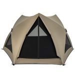 Tangkula 4-6 Person Pop Up Camping Tent with Visible Skylight, Portable Backpacking Tent with Removable Rainfly with 3 Mesh Walls, 3 Zippered Doors, Carrying Bag, Family Dome Tent for Camping Hiking