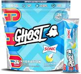 GHOST Hydration Packets, Sonic Ocean Water, 24 Sticks, Electrolyte Powder - Drink Mix Supplement with Magnesium, Potassium, Calcium, Vitamin C - Vegan, Free of Soy, Sugar & Gluten