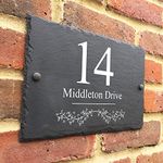 Bespoke Slate House Signs - Handmade Custom Door Number Wall Plaque with Rustic Black Farmhouse Design - Includes Screws & Fixings - Ideal for Home, Office, Gate, Porch - 200x300mm