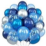 Blue and Silver Balloons, 60Pcs Nav