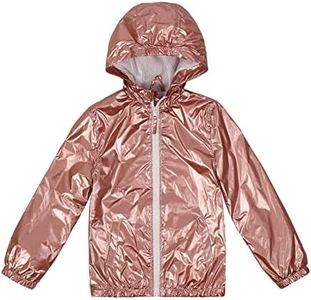 Lansbojun Boys Girls Rain Jacket Waterproof Windbreaker Lightweight Coat Kids Raincoat Outerwear Rose Gold Size 14