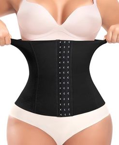 YARRCO Corset Reductor Adelgazante Mujer Faja Moldeadora Reductora Waist Trainer Cintura Faja Postparto Cinturón Faja Colombiana Corsé (Negro,XXL)